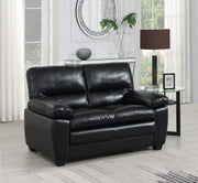 Black PU Loveseat