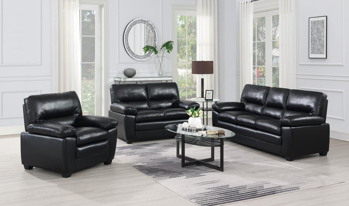Black PU Loveseat