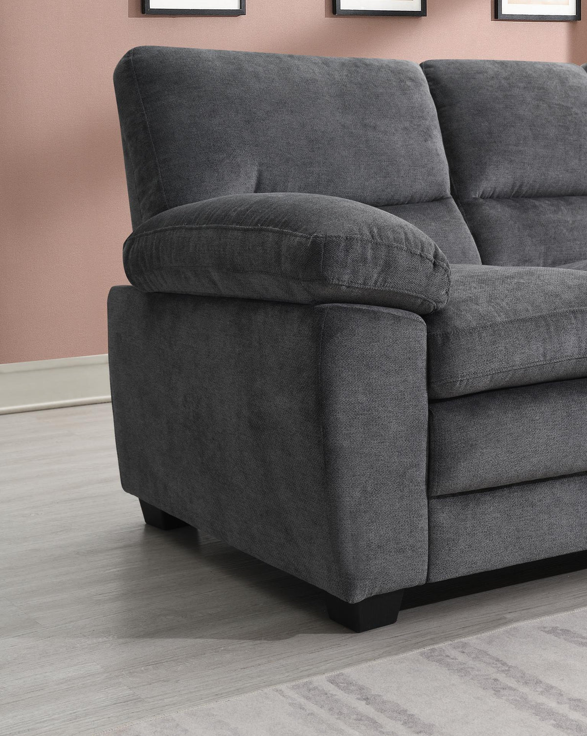 Charcoal Gray 3-Piece Living Room Set