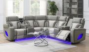 Gray/White Power 3-Piece Sectional with Bluetooth Speaker, And Wireless Charger