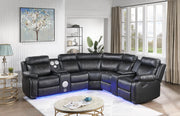 Black Motion 3-Piece Sectional with Bluetooth Speaker