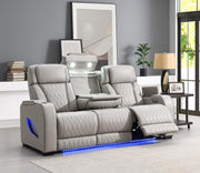Gray Power Reclining with Pwr Headrest, Reading Light, Massage, Heat, Ambient Lighting, Storage Arm