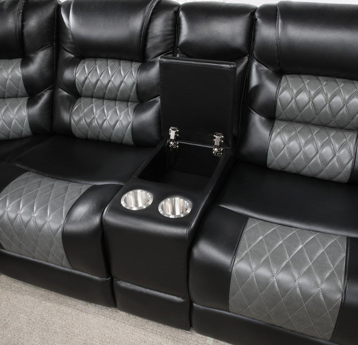 Black/Gray Motion 3-Piece Sectional