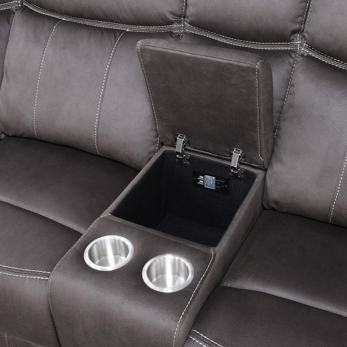 Brown Fabric 3-Piece Reclining Sectional
