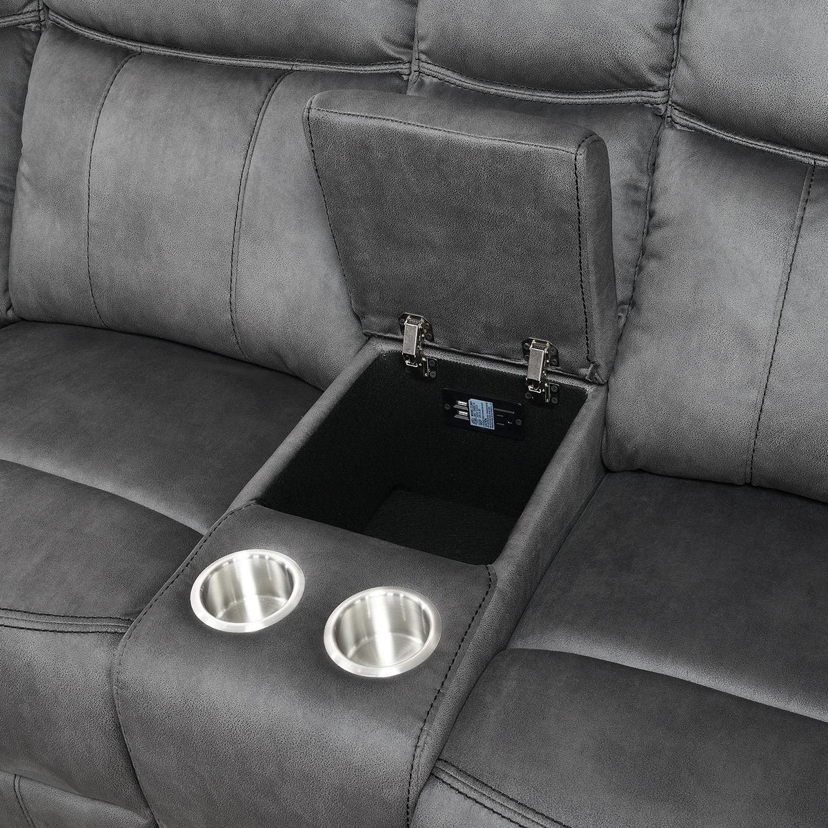 Gray Fabric 3-Piece Reclining Sectional