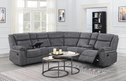 Gray Fabric 3-Piece Reclining Sectional