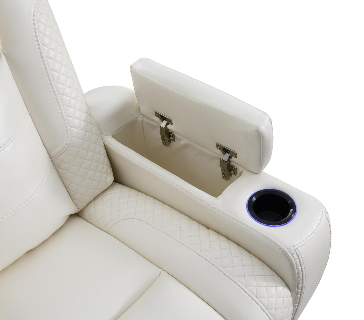 White Power Reclining 2-Piece Living Room Set
