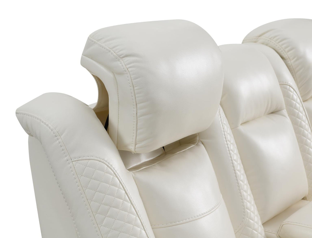 White Power Reclining 2-Piece Living Room Set