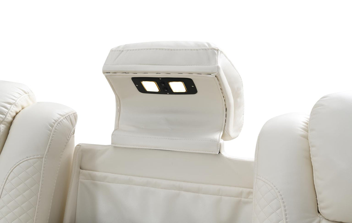 White Power Reclining 2-Piece Living Room Set