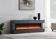Gray Fireplace TV Stand with Bluetooth Speaker
