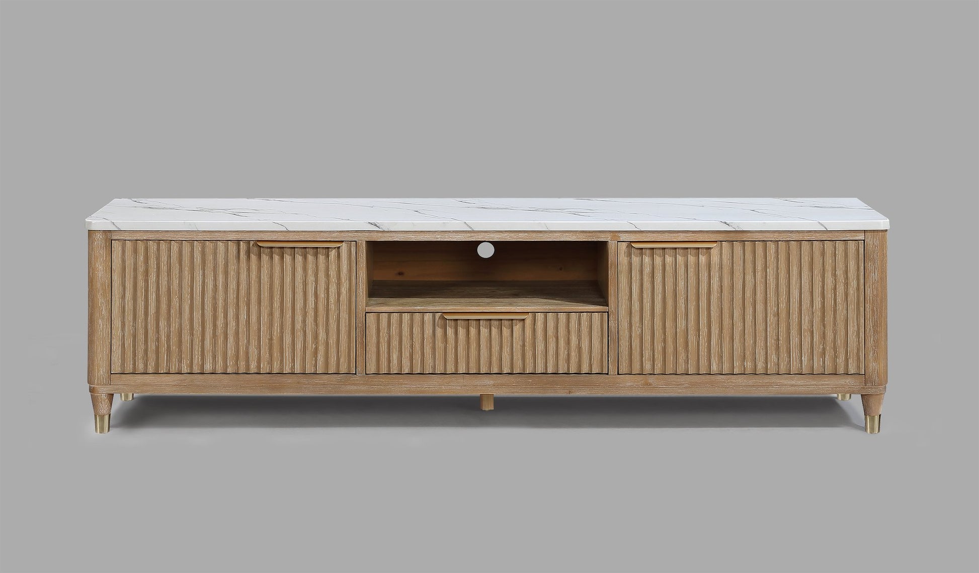 KARA TV STAND-CERUSED NATURAL