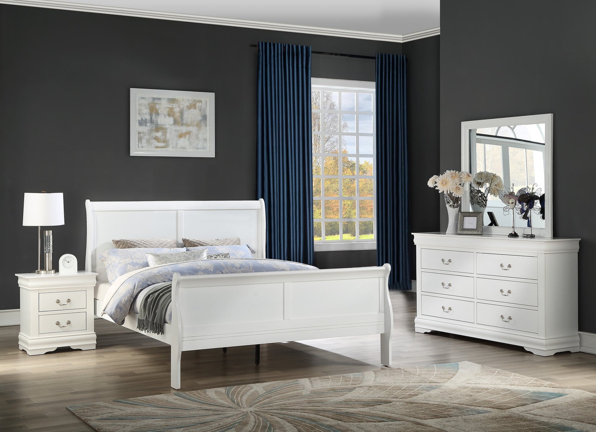 LOUIS PHILIP CHEST WHITE