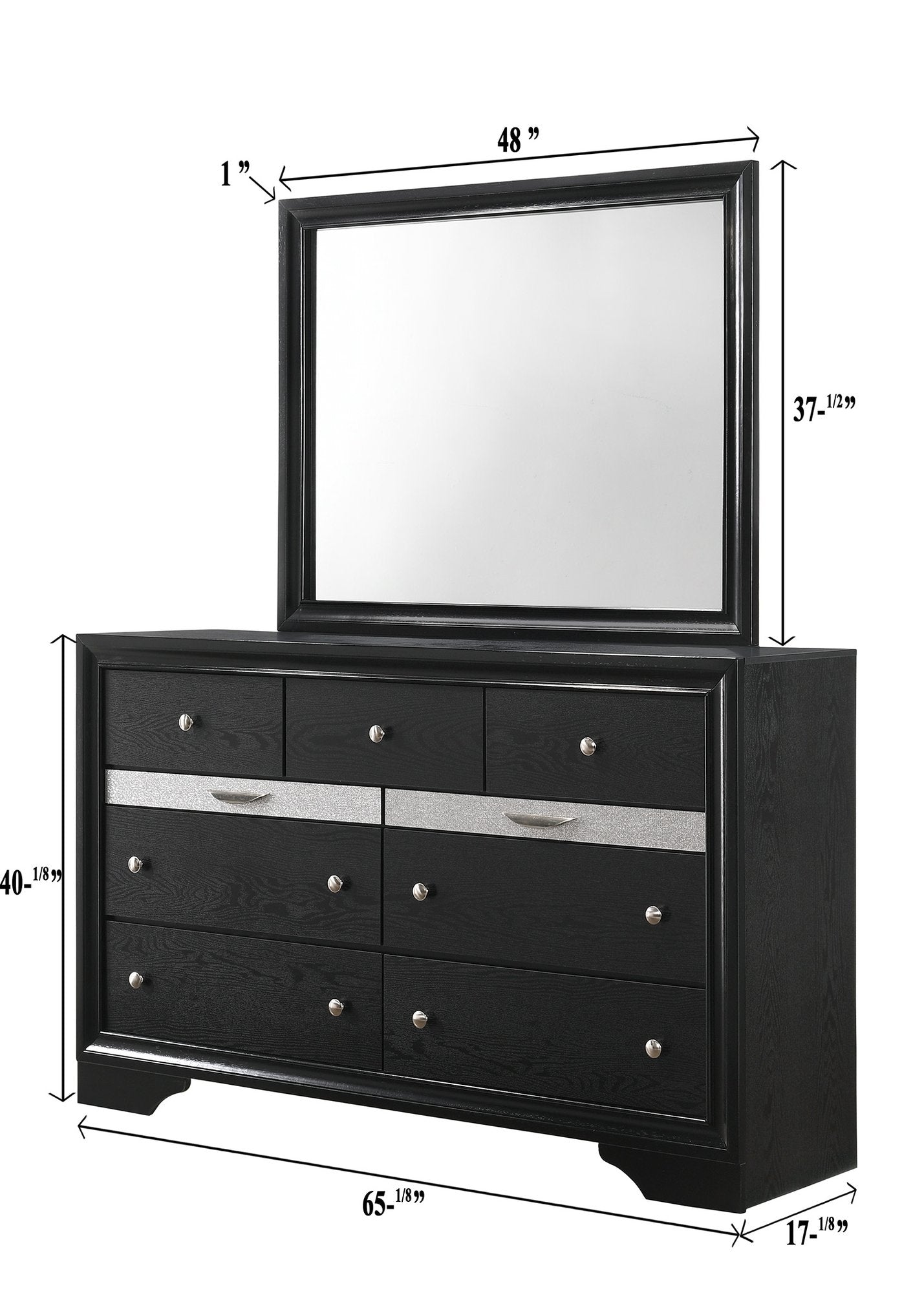 REGATA DRESSER TOP BLACK/SILVER