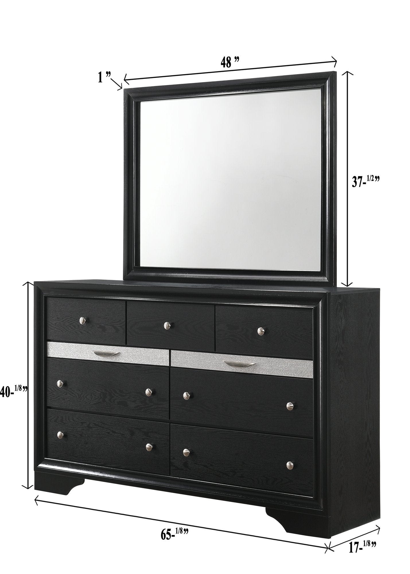 REGATA DRESSER TOP BLACK/SILVER