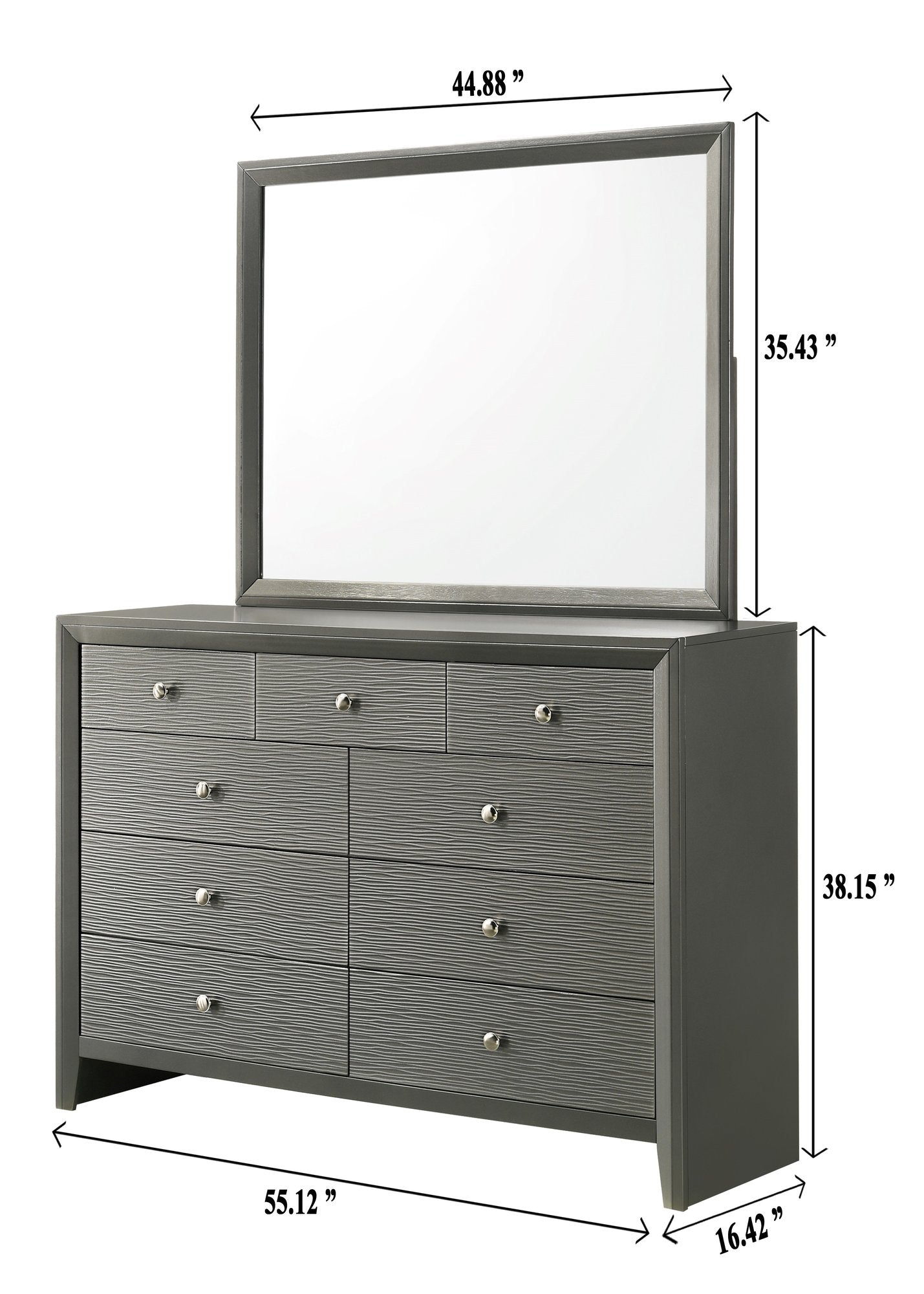 DENKER DRESSER GUN METAL