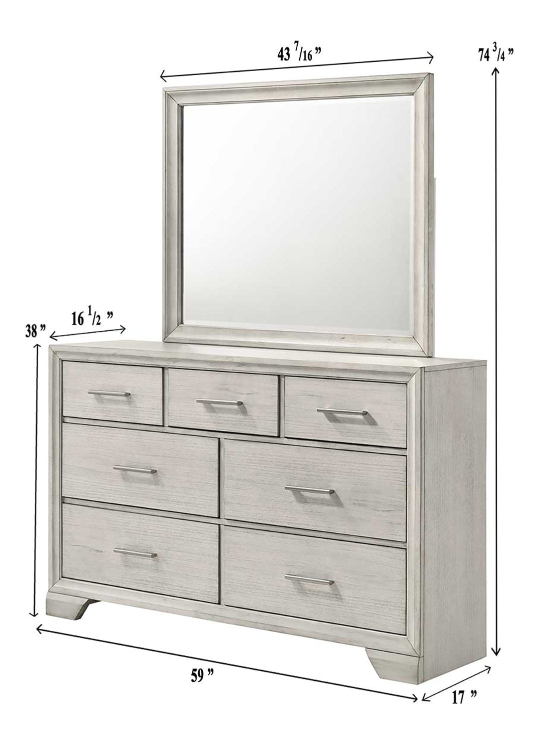 JAYMES DRESSER WHITE MIST