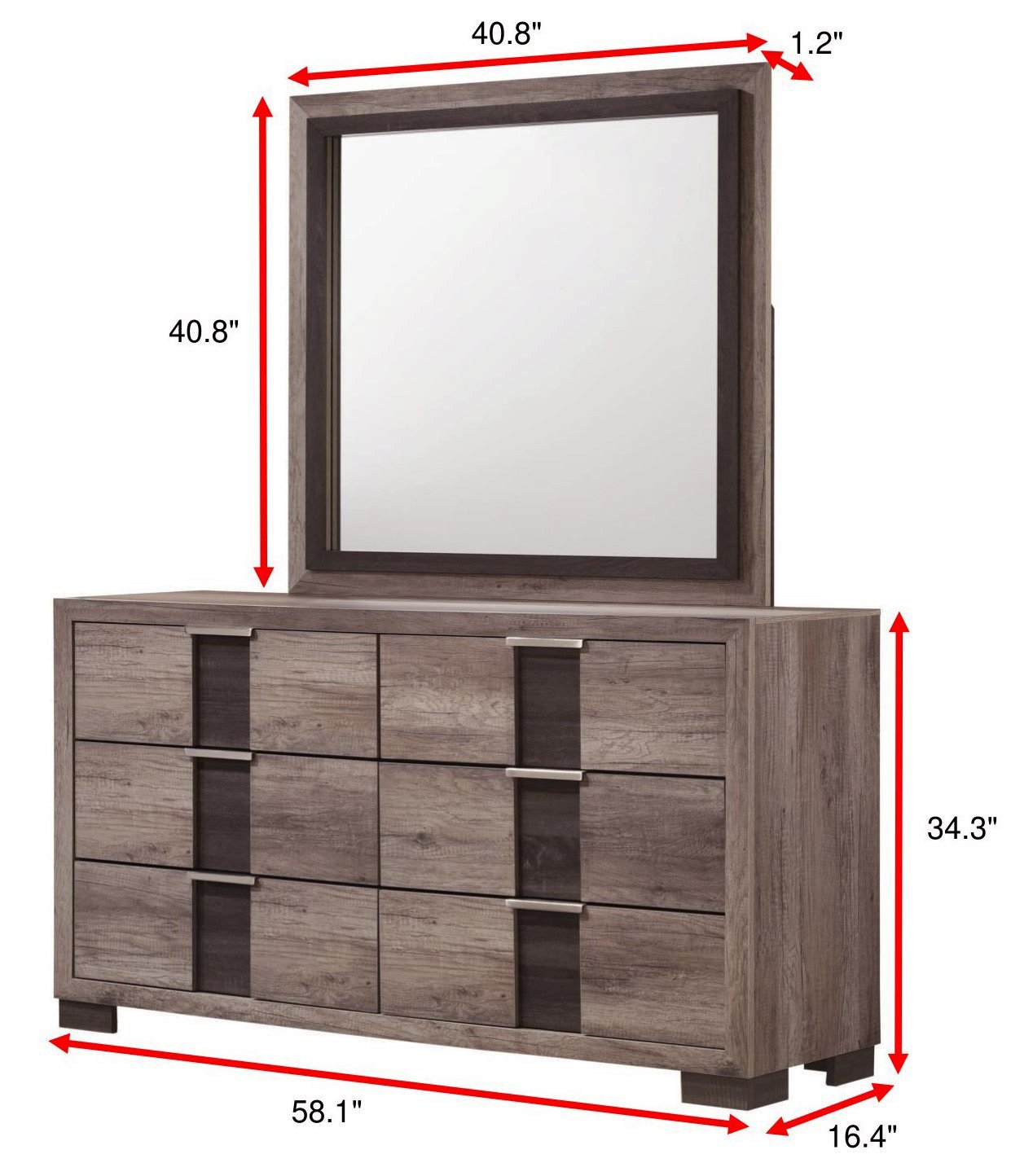 RANGLEY DRESSER TOP-GREY/BROWN