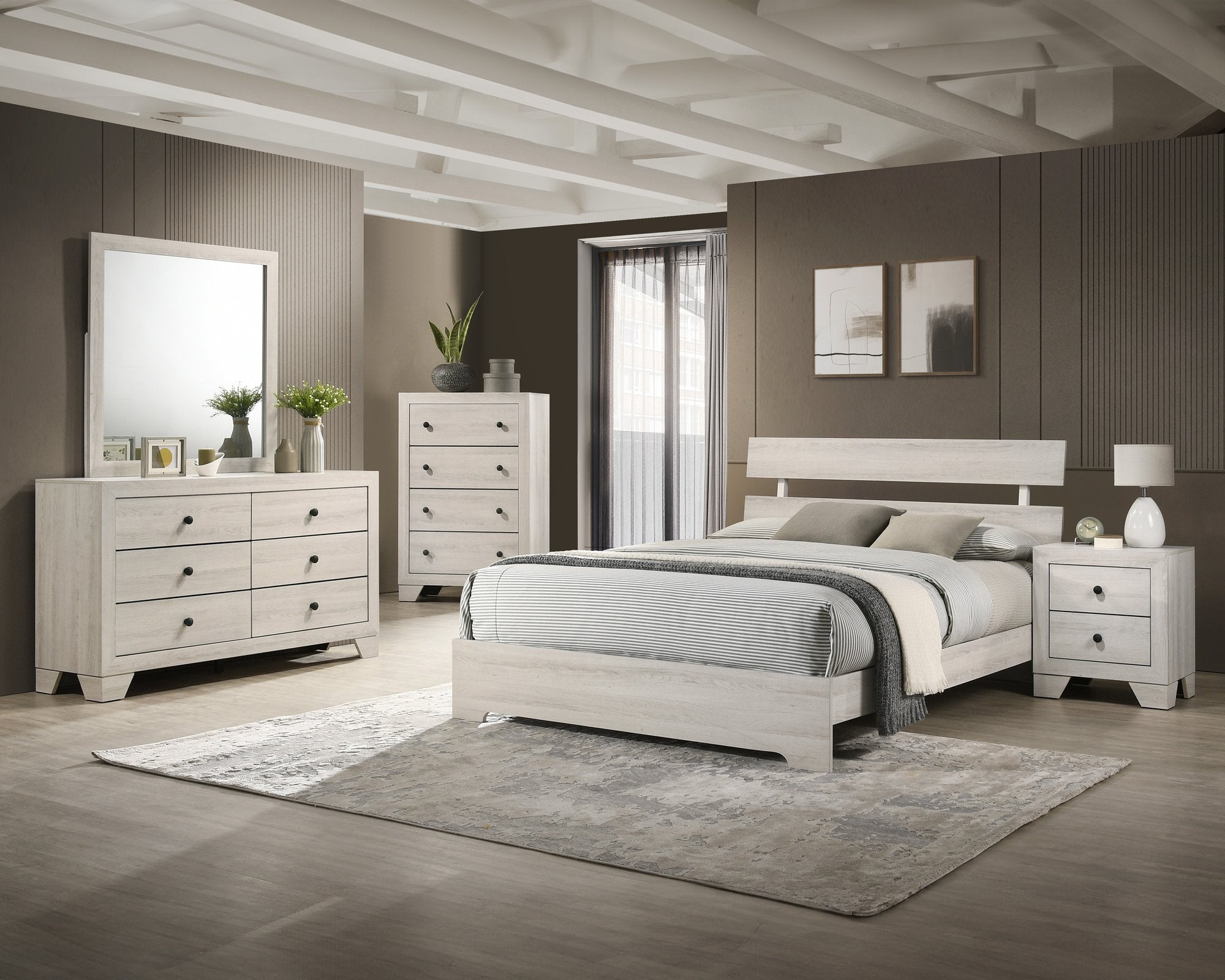 ATTICUS FULL PLATFORM BED WHITE