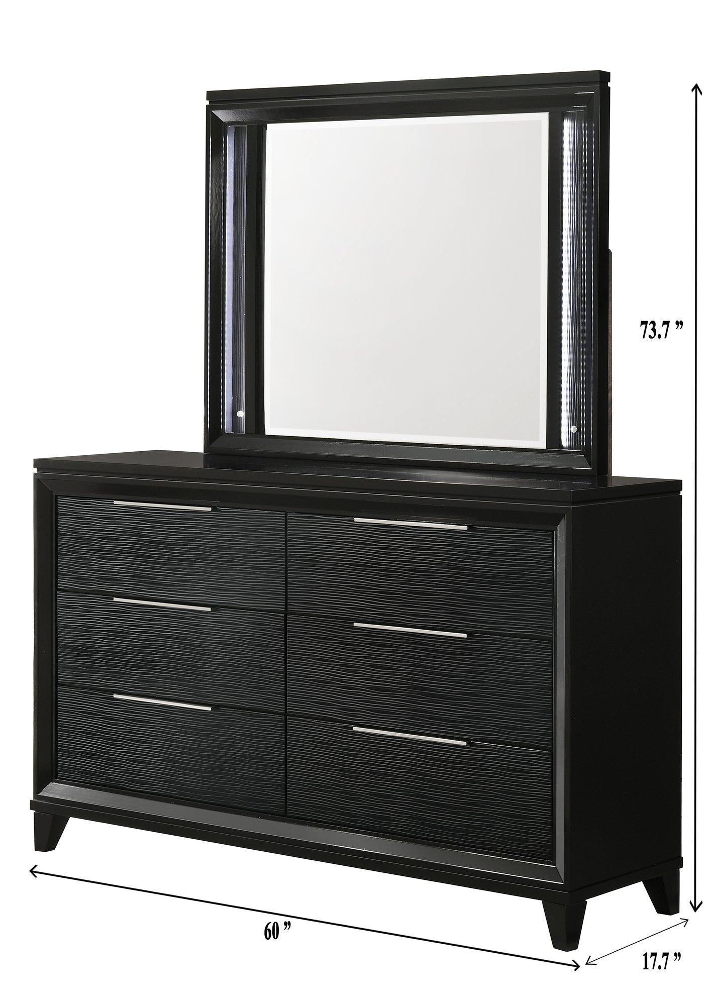 CRESSIDA LED DRESSER TOP BLACK