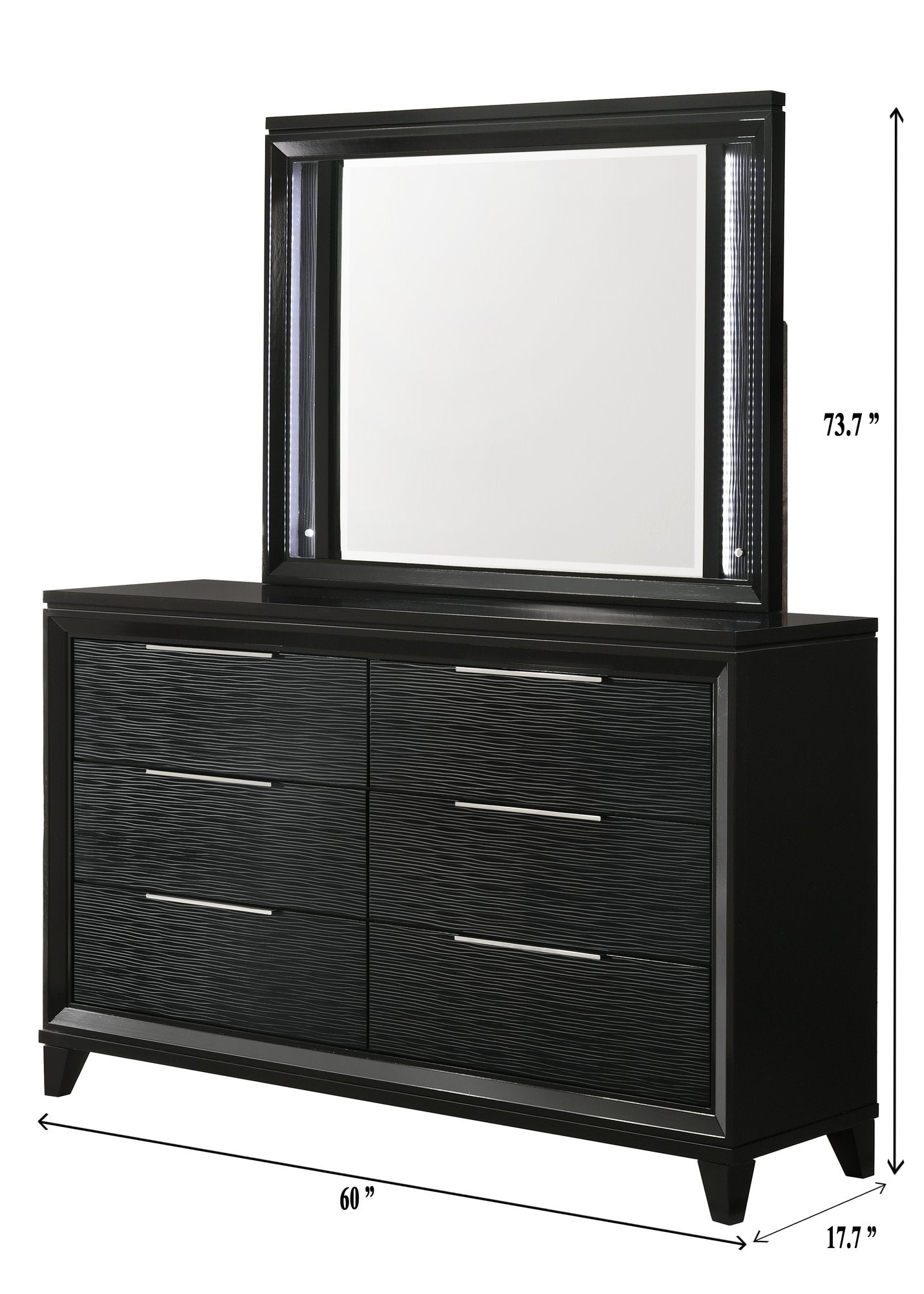 CRESSIDA LED DRESSER TOP BLACK