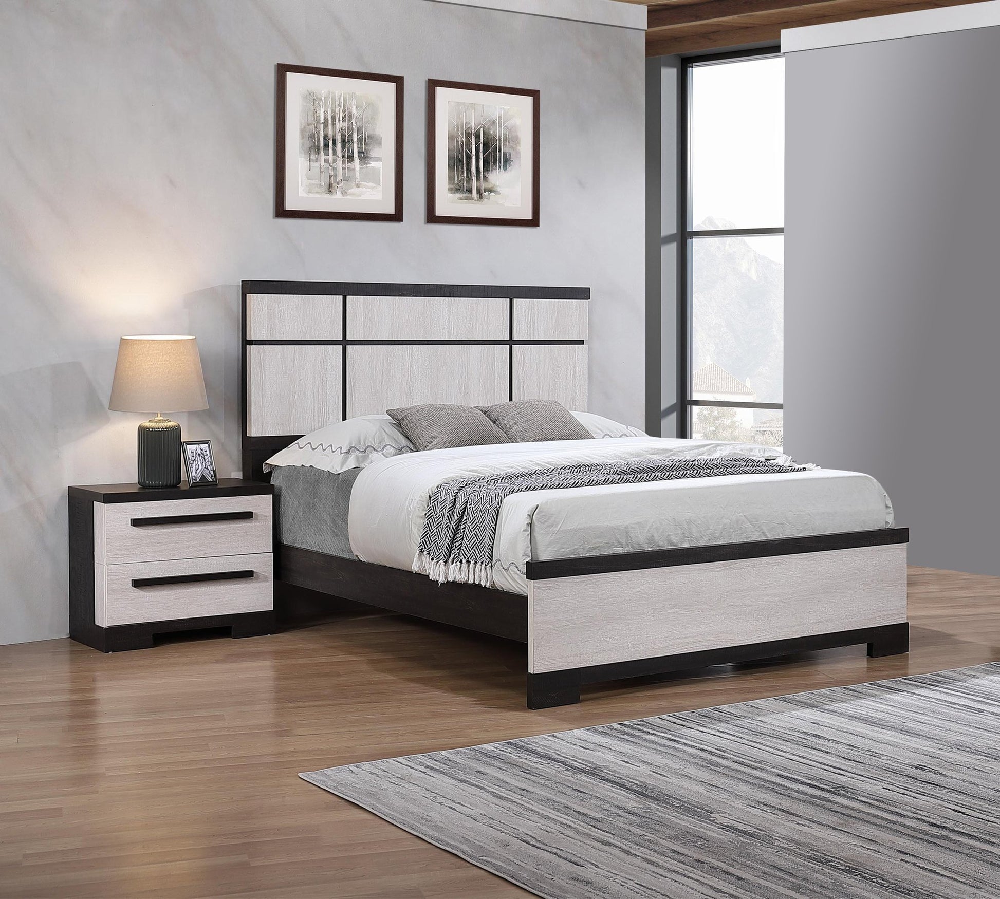 REMINGTON NIGHT STAND CHALK/EBONY