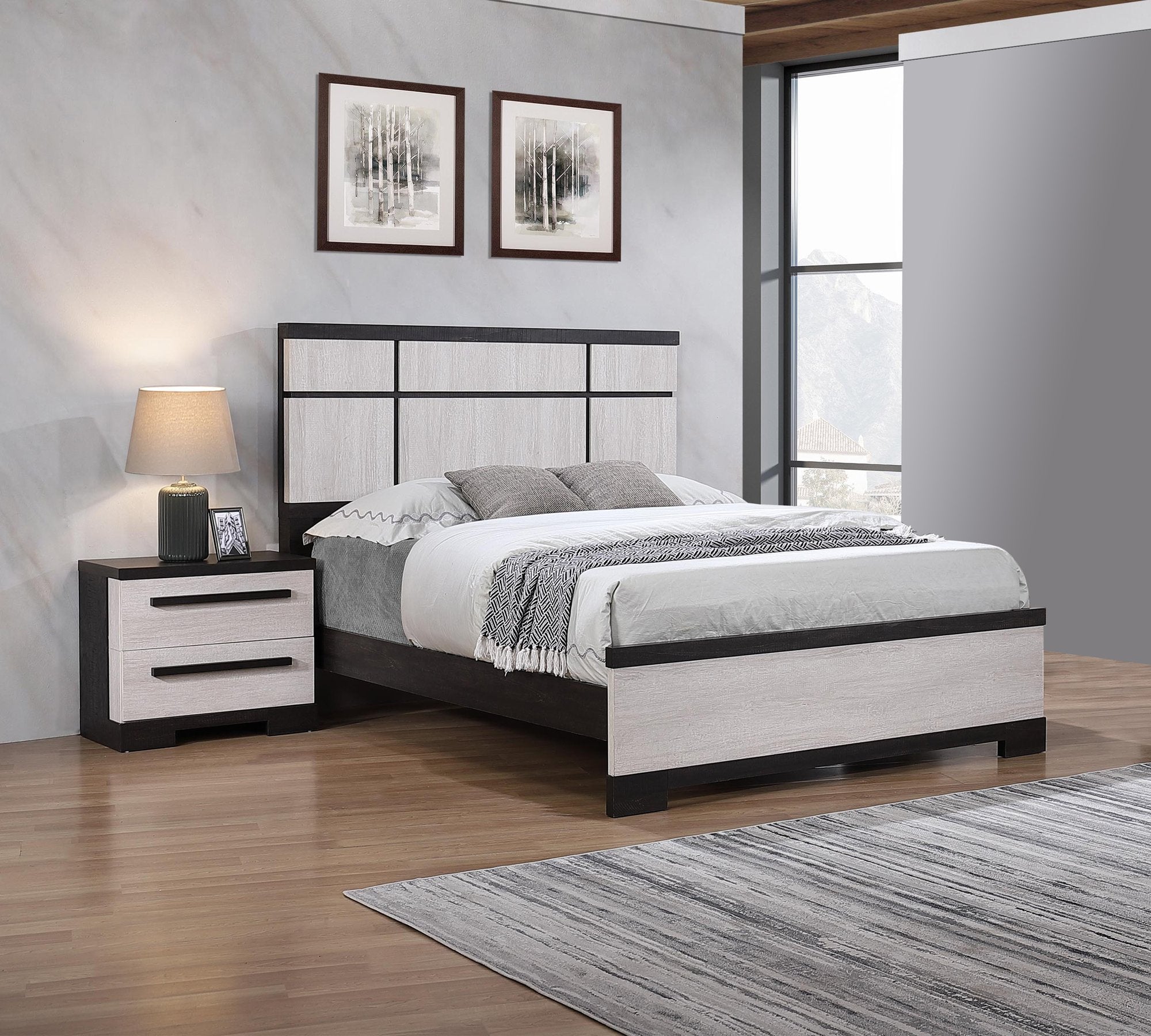 REMINGTON NIGHT STAND CHALK/EBONY