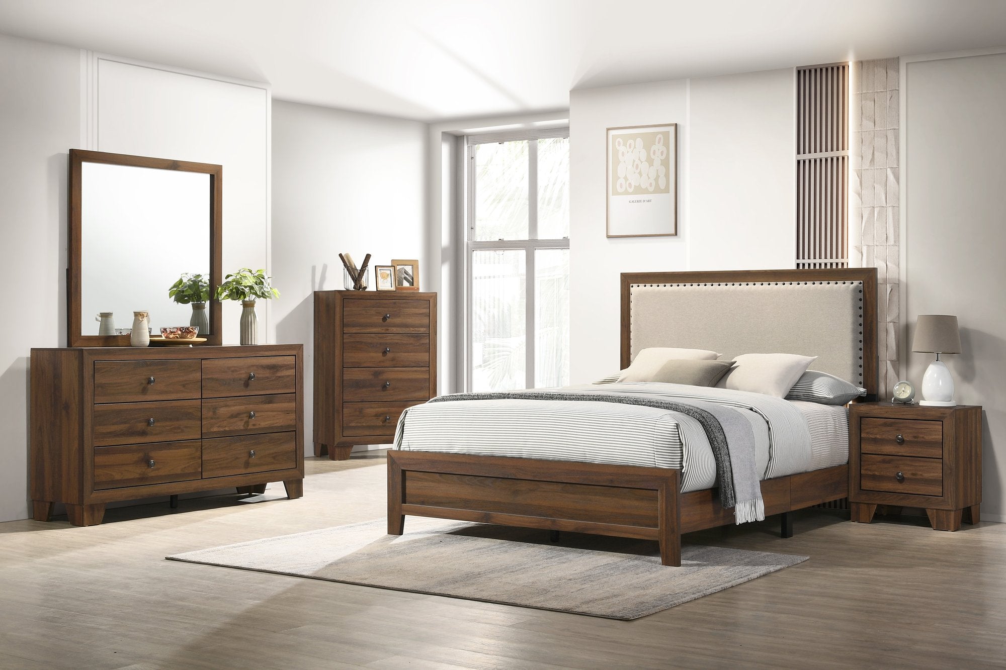 MILLIE UPHOLSTERY ONE BOX BR.CHERRY