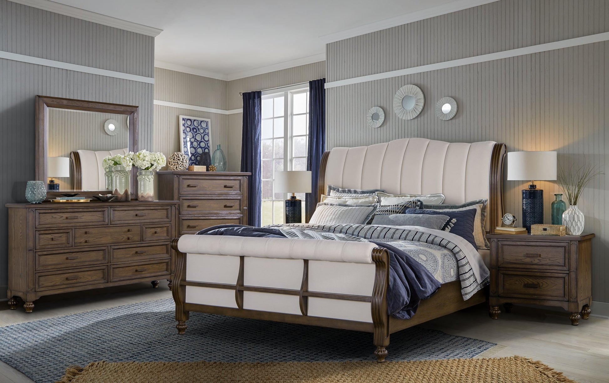 MARINA DARK WALNUT KING 5 PIECE
