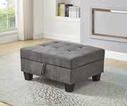 Gray Fabric Ottoman
